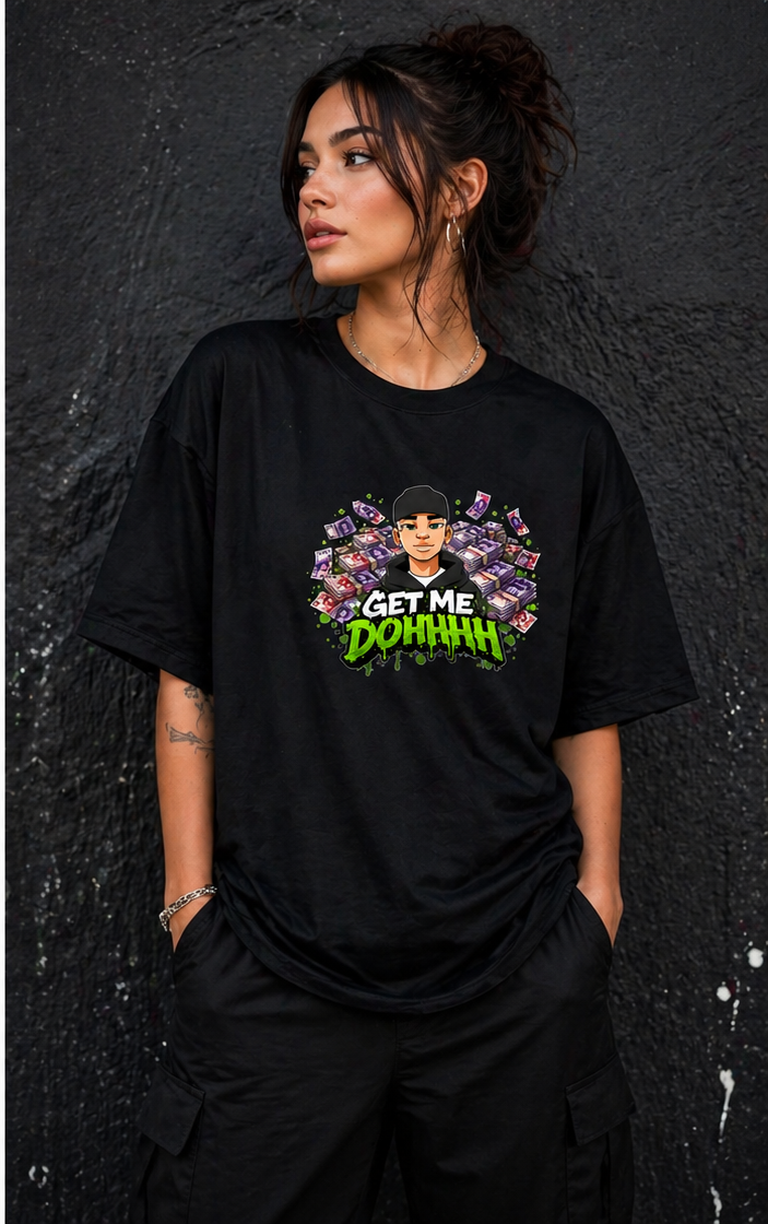 GET ME DOHHH LARGE LOGO BLACK T